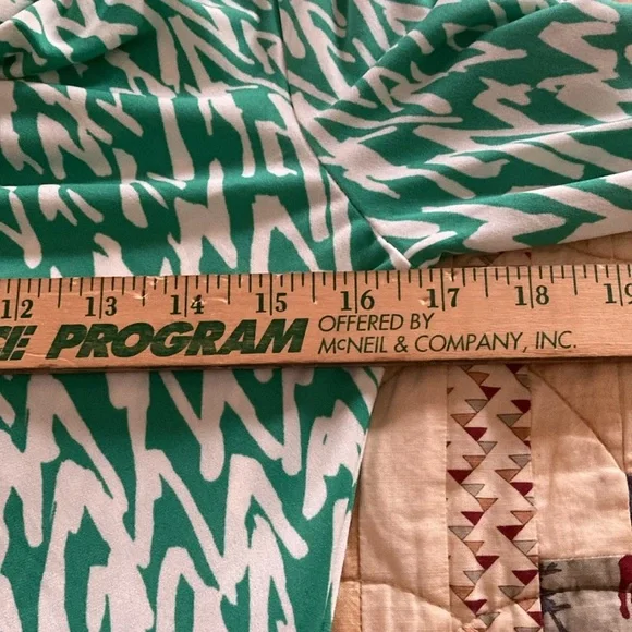 Loft women’s dress green and white XS 3/4 sleeves midi lightweight stretch - Picture 6 of 7